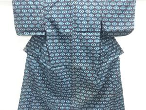 アンティーク　木綿本場久留米絣　菱模様単衣着物